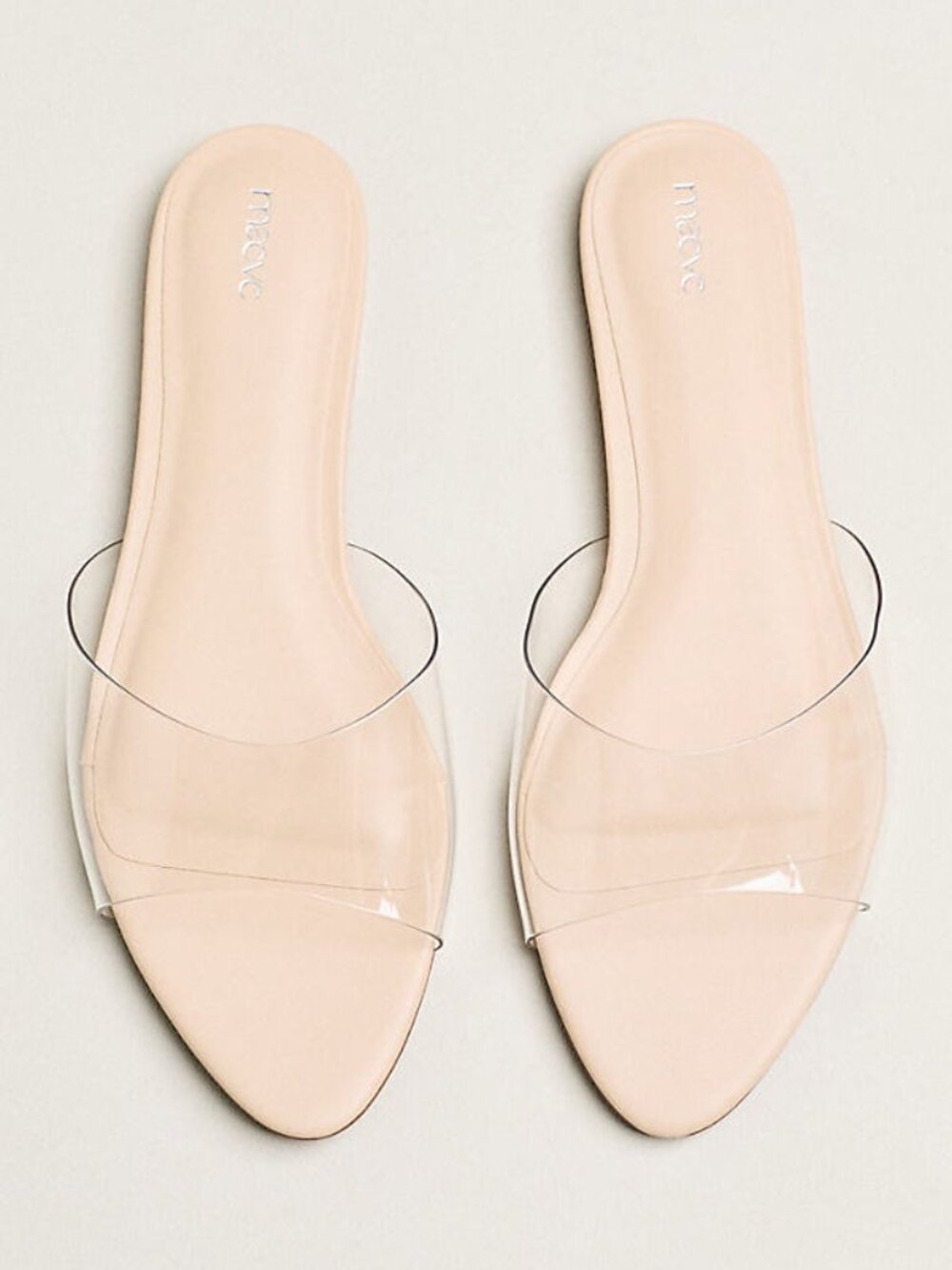 Anthropologie Maeve Pointed Toe Slip On Jelly Sandals Clear/Nude US 6/EU 37